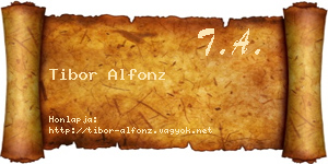 Tibor Alfonz névjegykártya